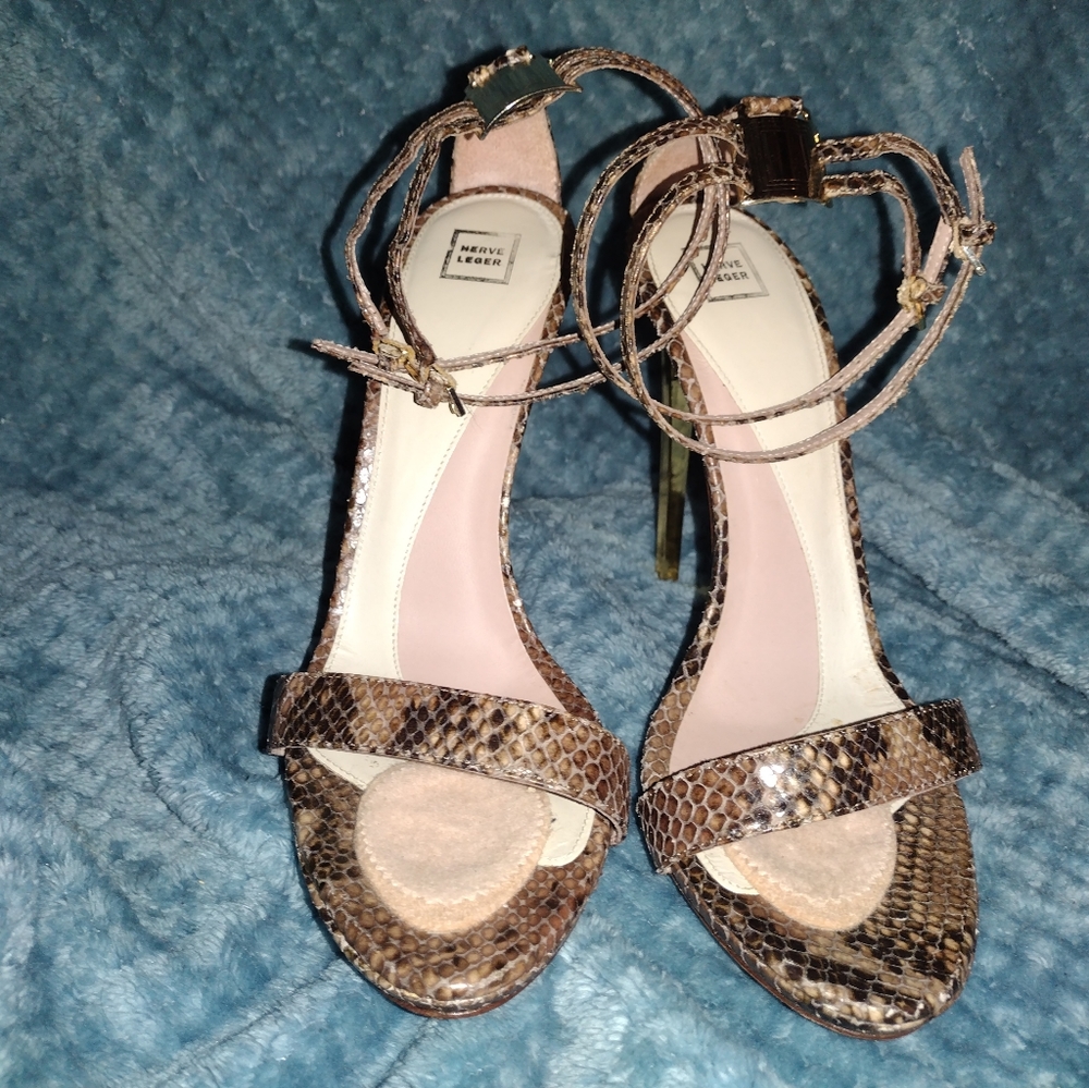 Herve Leger Vero Cuoio high heel sandals